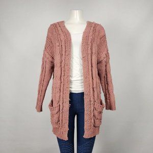 LOVE Tree Pink Soft Knit Cardigan Size M